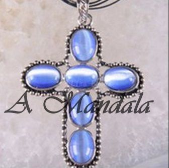 Crucifixo Opala Azul